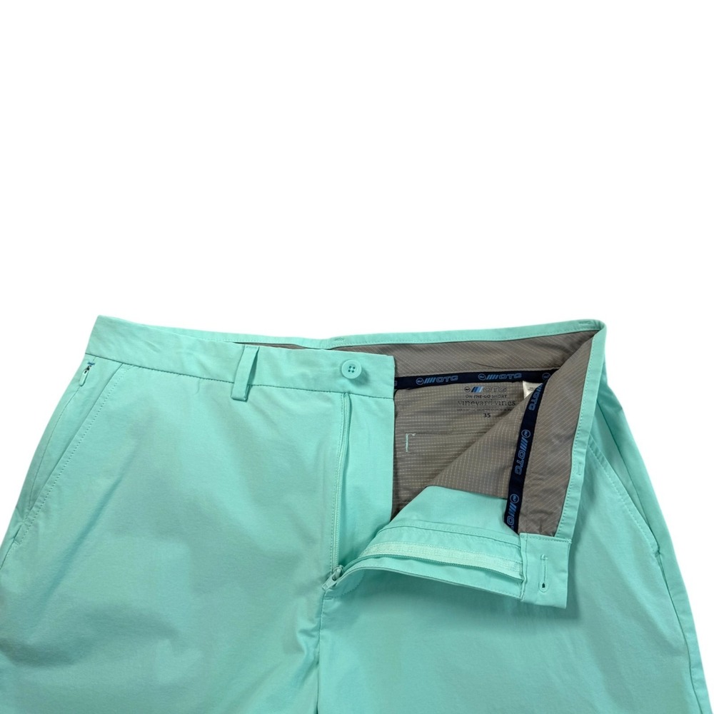 Vineyard Vines OTG On-The-Go Shorts Sz 35 Mint Green Performance Stretch Golf - Picture 4 of 7